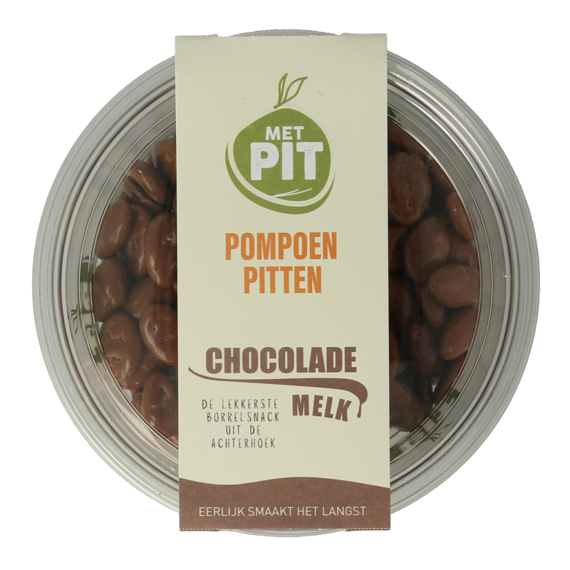 Met PIT Pompoenpitten melkchocolade 150 Gram