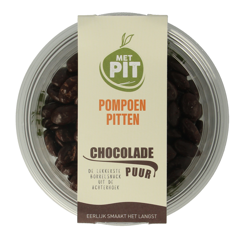 Met PIT Pompoenpitten pure chocolade 150.00 Gram