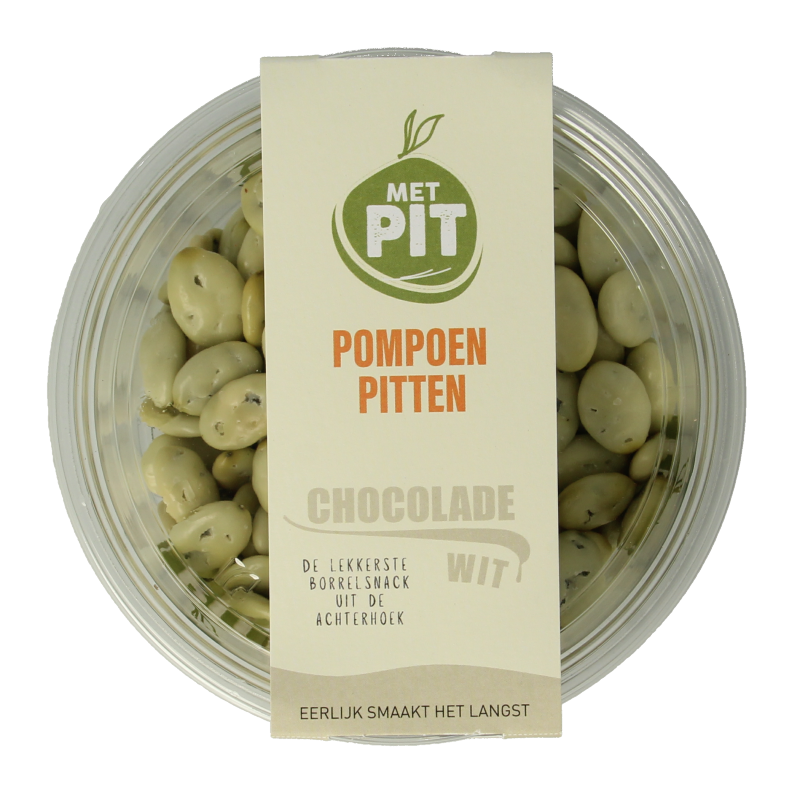 Met PIT Pompoenpitten witte chocolade 150 Gram
