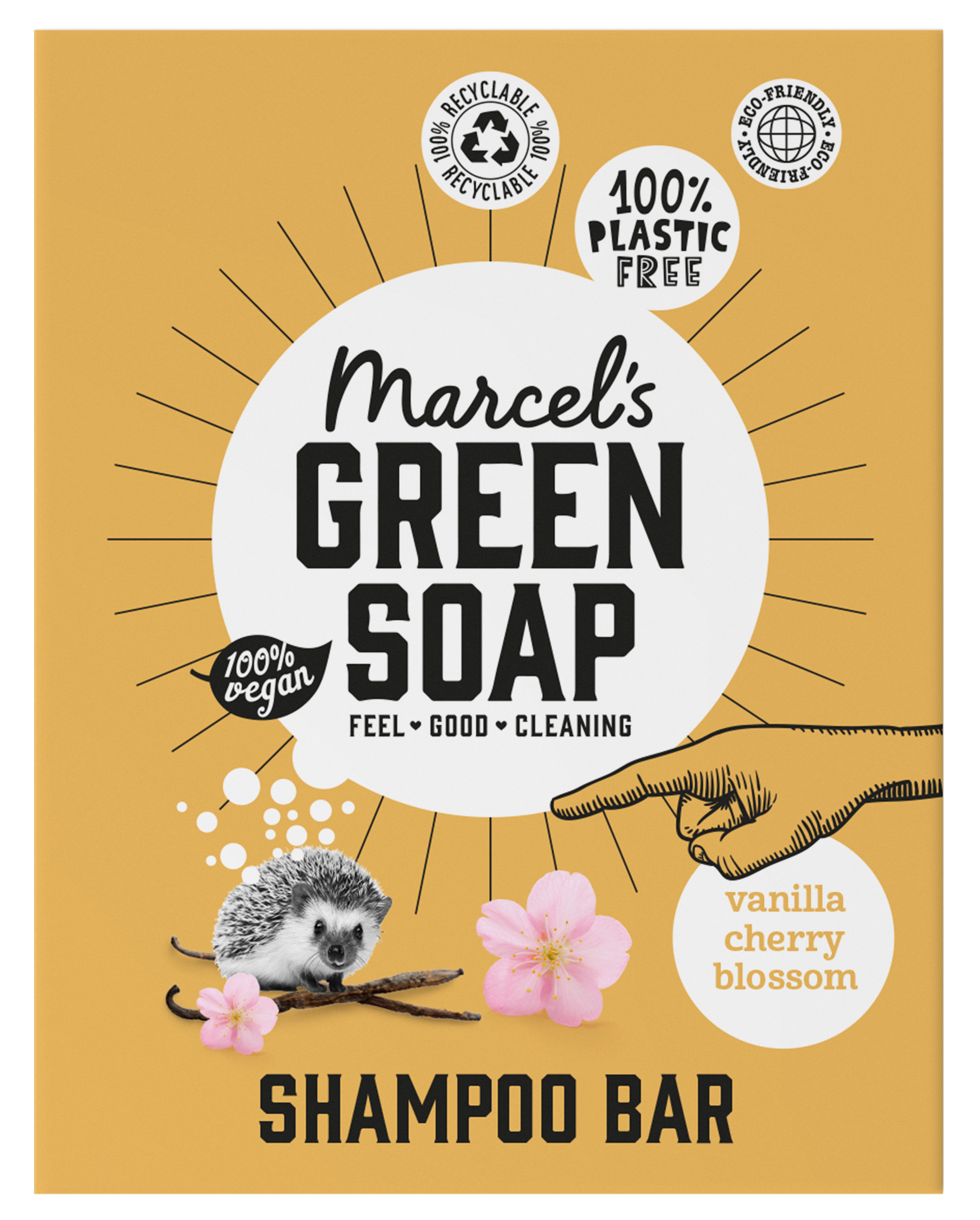 Marcel's Green Soap Shampoo bar vanille & kersenbloesem 90.00 Gram