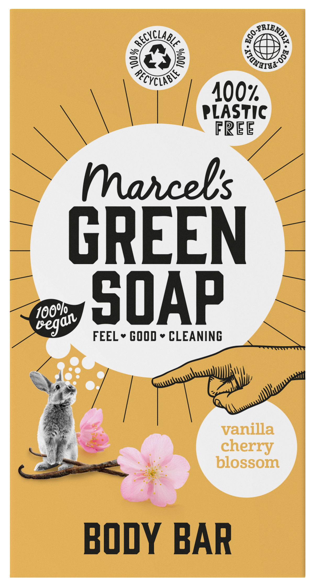 Marcel's Green Soap Shower bar vanilla & cherry 150.00 Gram
