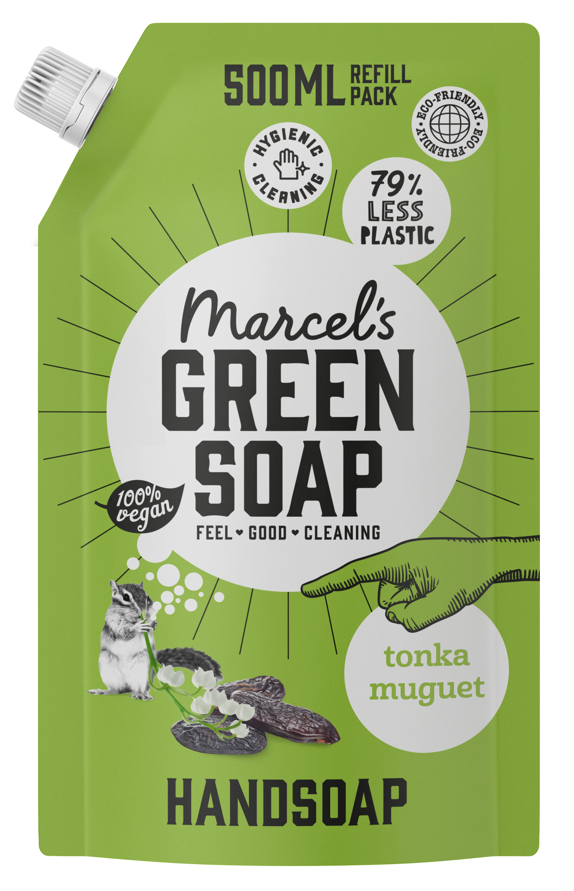 Marcel's Green Soap Handzeep tonka & muguet navul 500.00 Milliliter