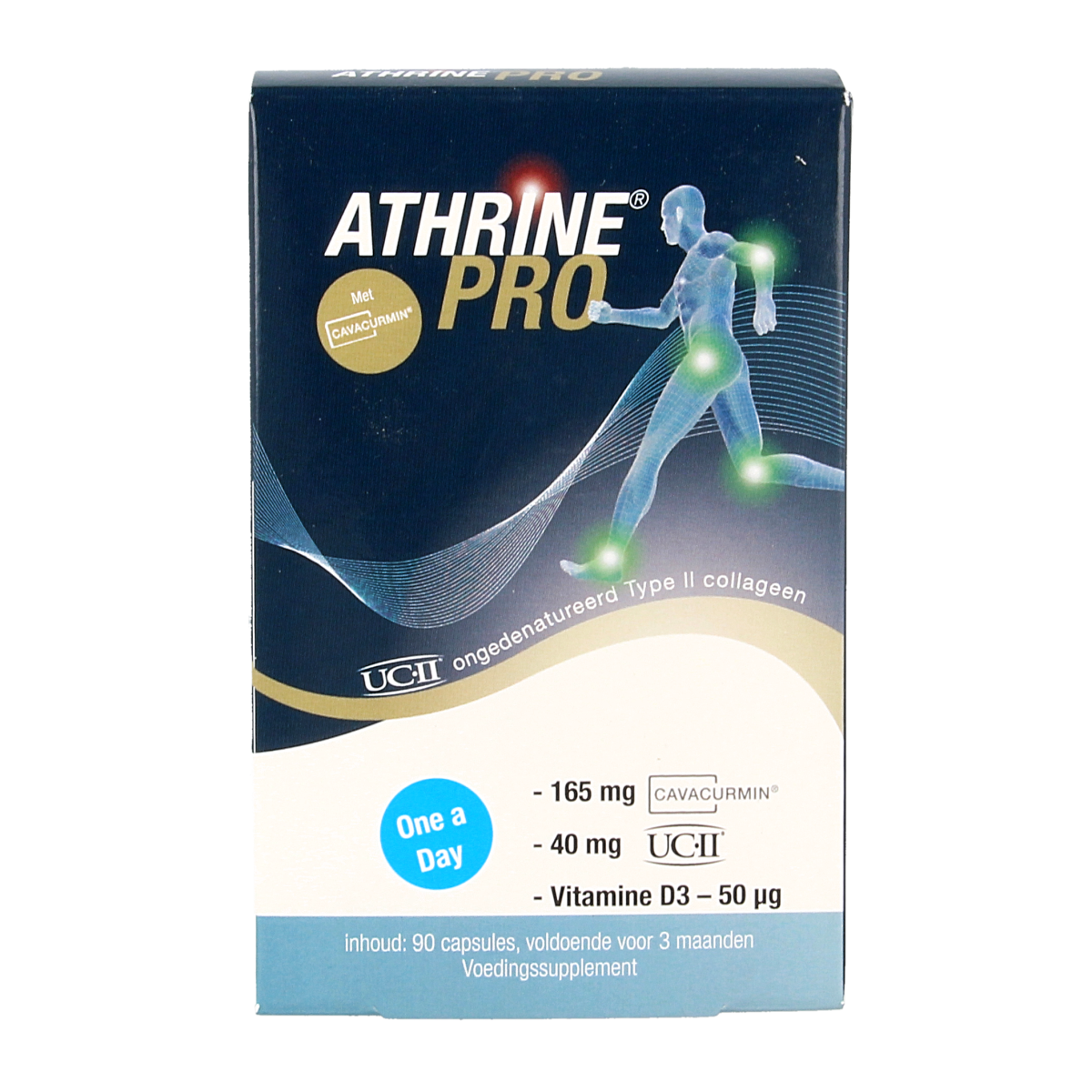 Athrine PRO - UC-II Cavacurmin en Vitamine D3 90.00 Capsules
