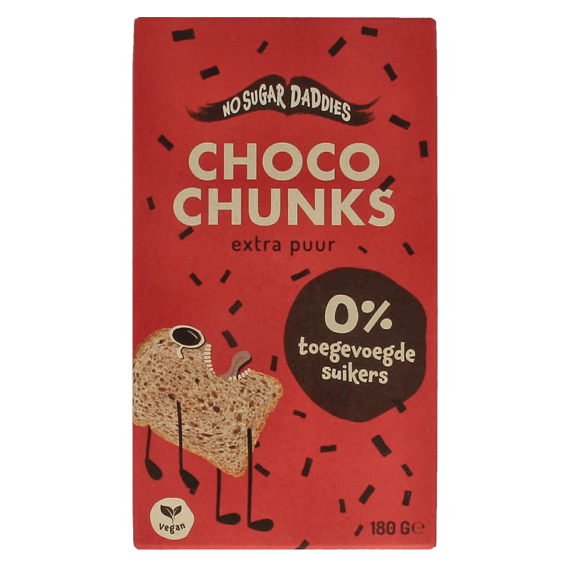 No Sugar Daddies Choco chunks extra puur bio 180 Gram