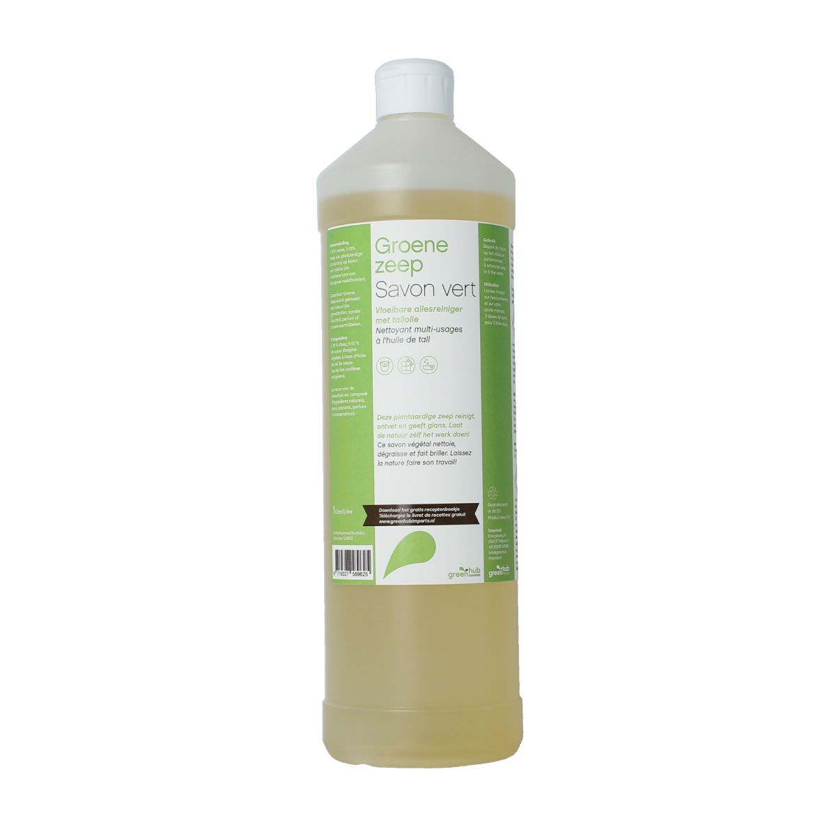 Greenhub  Groene zeep vloeibaar 1.00 Liter