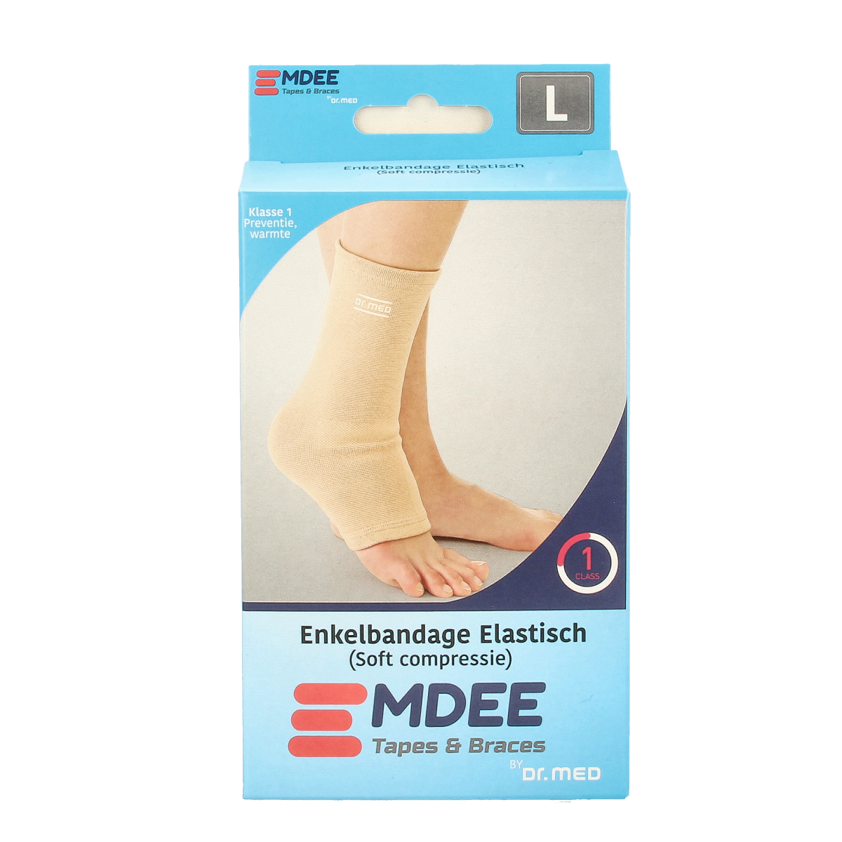 Emdee Elastic support enkel maat L huidskleur 1.00 Stuks