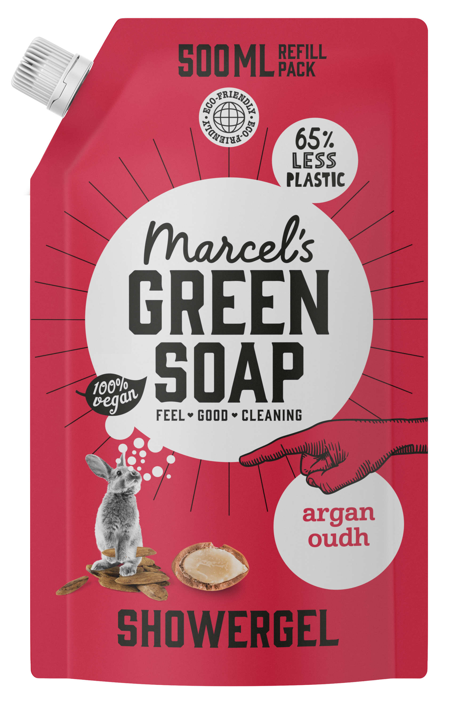 Marcel's Green Soap Showergel argan & oudh navulling 500.00 Milliliter