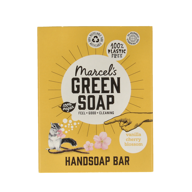 Marcel's Green Soap Handzeep bar vanille & kersenbloesem 90 Gram