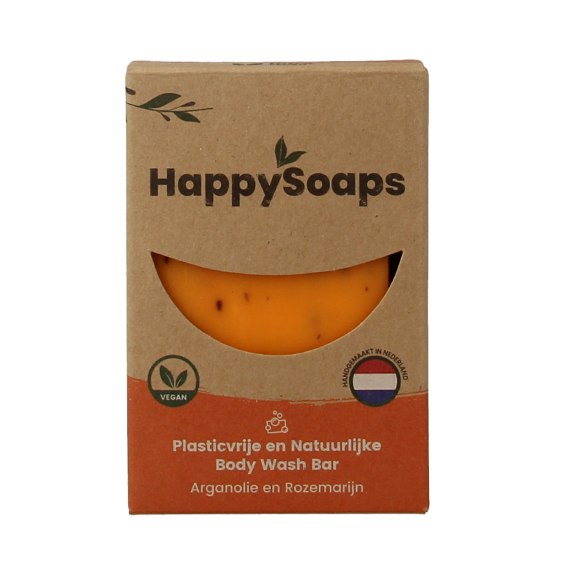 Happysoaps Body bar arganolie en rozemarijn 100 Gram