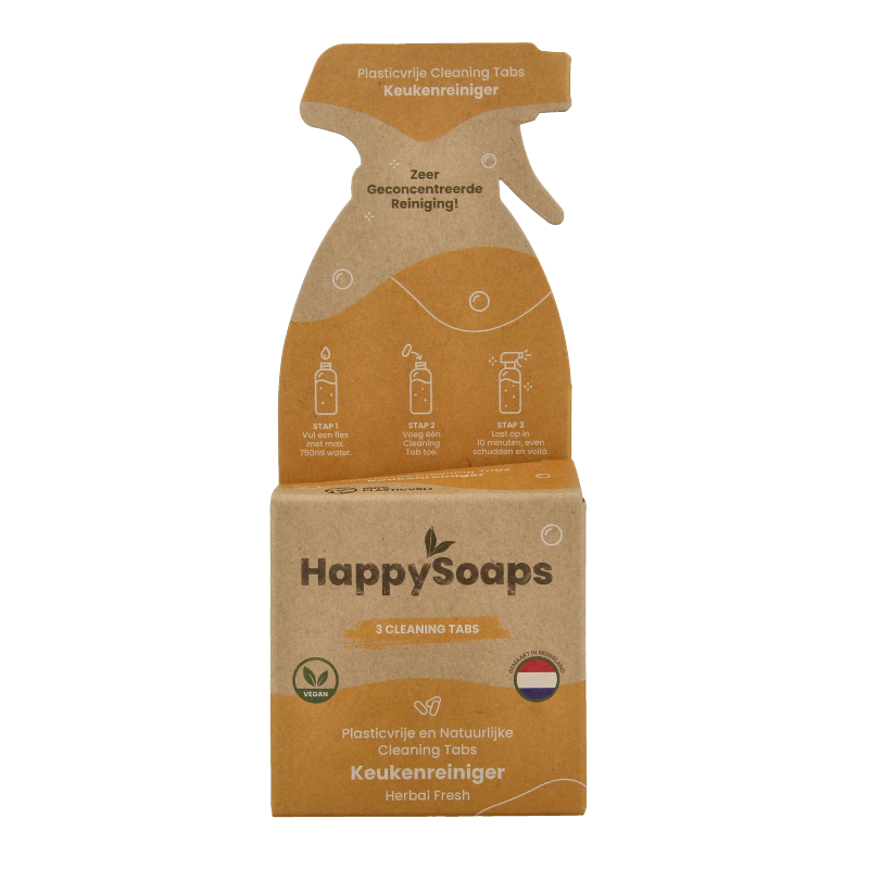 Happysoaps Cleaning tabs keukenreiniger herbal fresh 3 Stuks