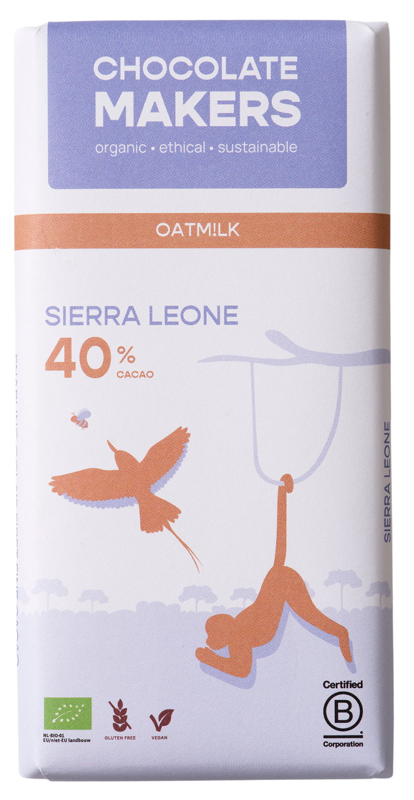 Chocolatemakers Little bee eather 40% vegan bio 80.00 Gram