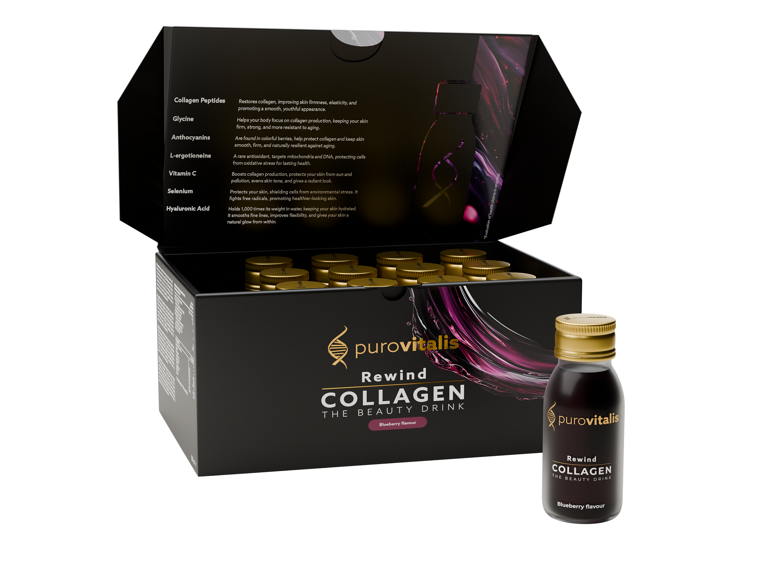 Purovitalis  Rewind collagen beauty drink 15.00 Stuks