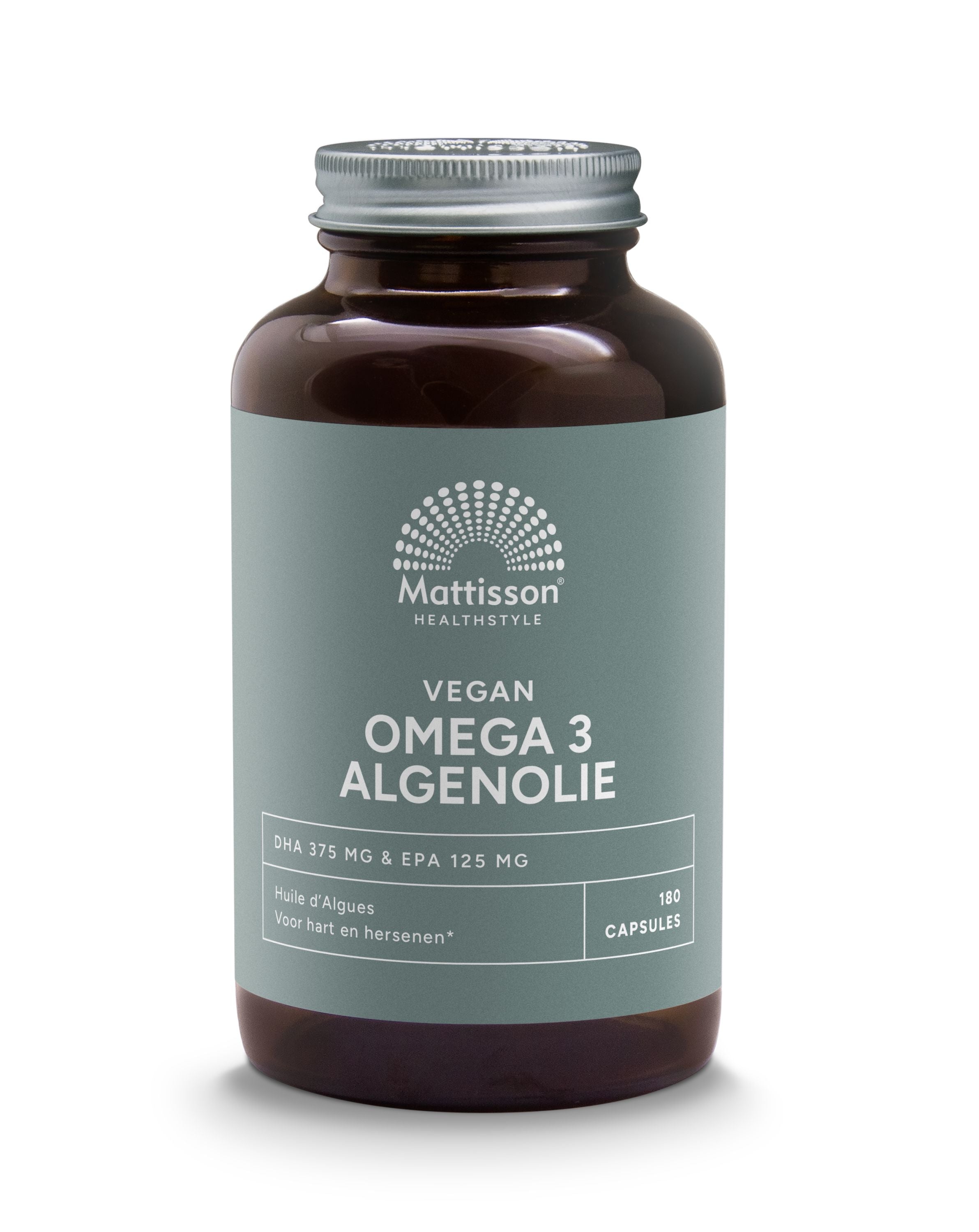 Mattisson Vegan omega 3 algenolie DHA 375mg EPA 125mg 180 Softgels