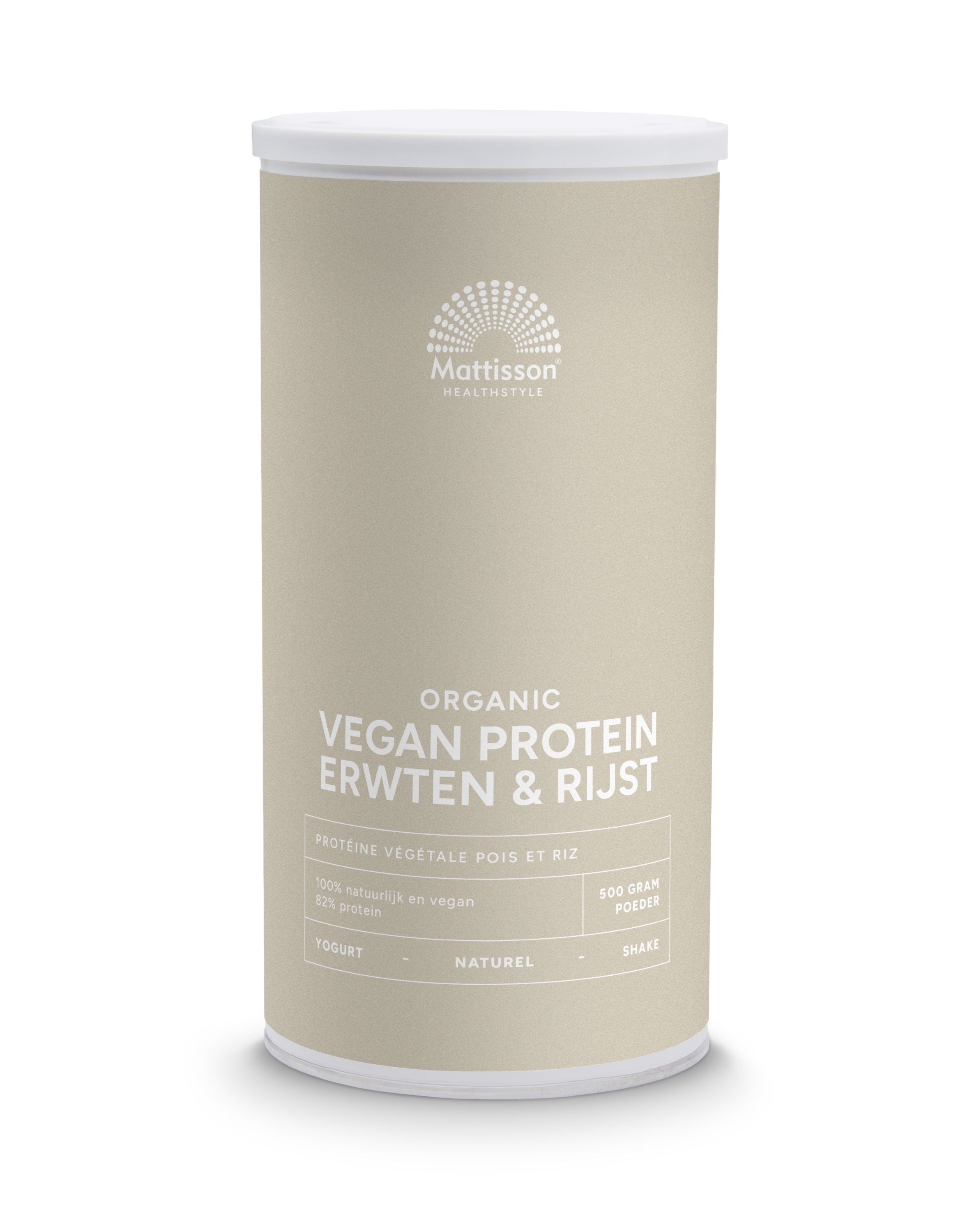 Mattisson Vegan protein erwten & rijst naturel bio 500 Gram