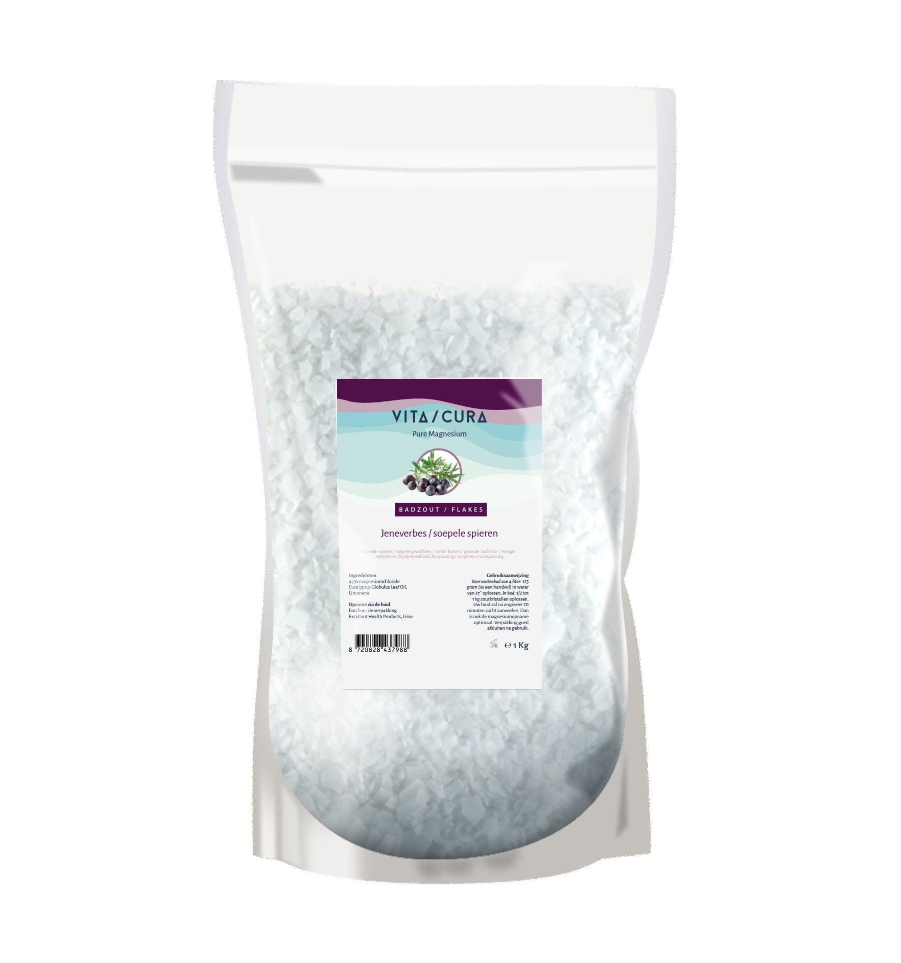 Vitacura Magnesium zout flakes jeneverbes 1 Kilogram