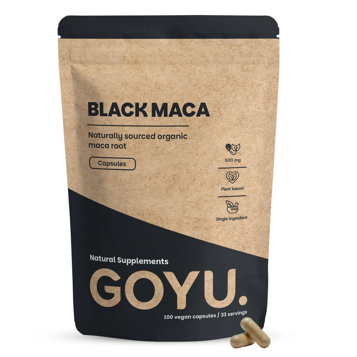 Goyu Zwarte maca 500mg bio 100.00 Capsules
