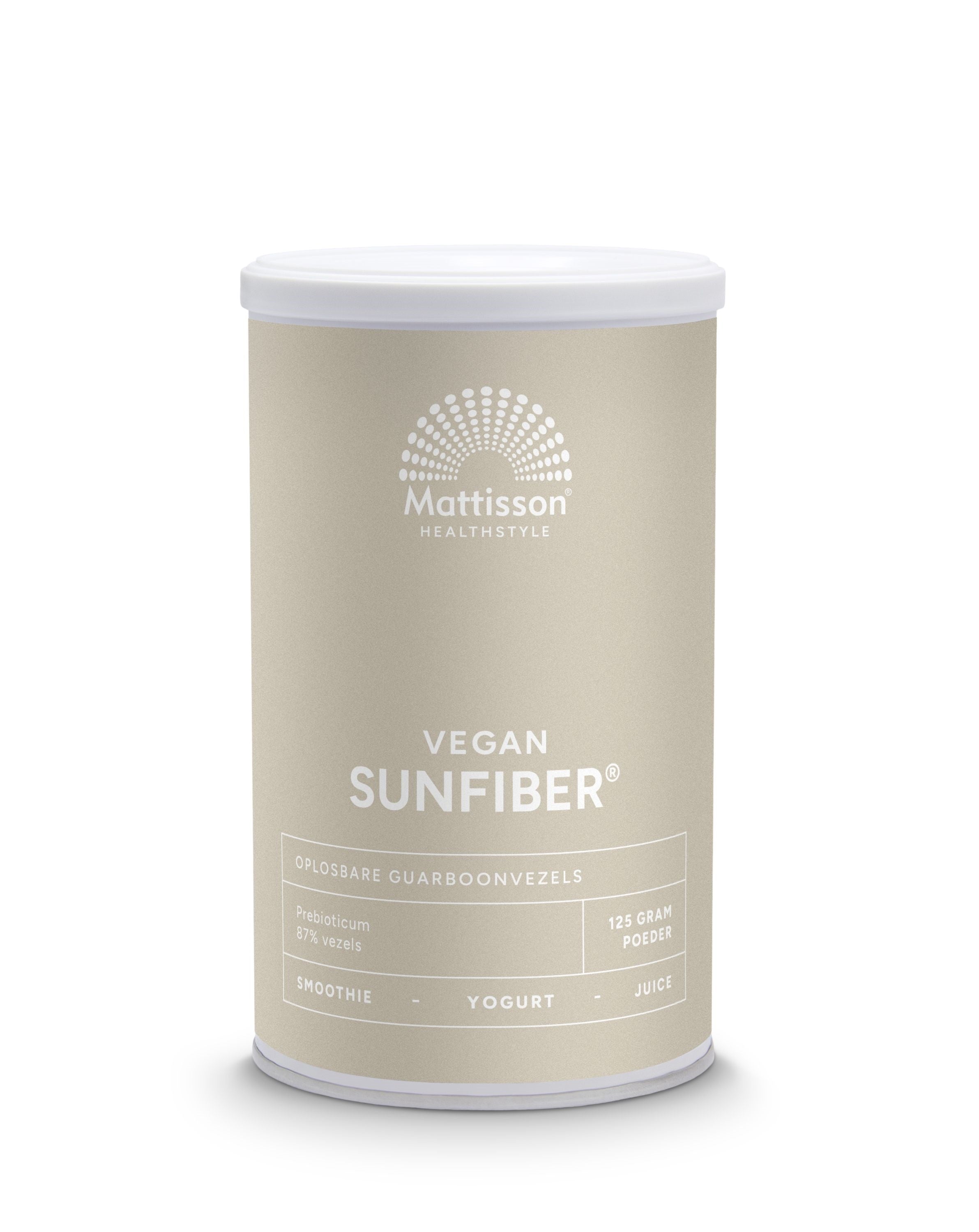 Mattisson Sunfiber oplosbare guarboonvezels vegan 125 Gram