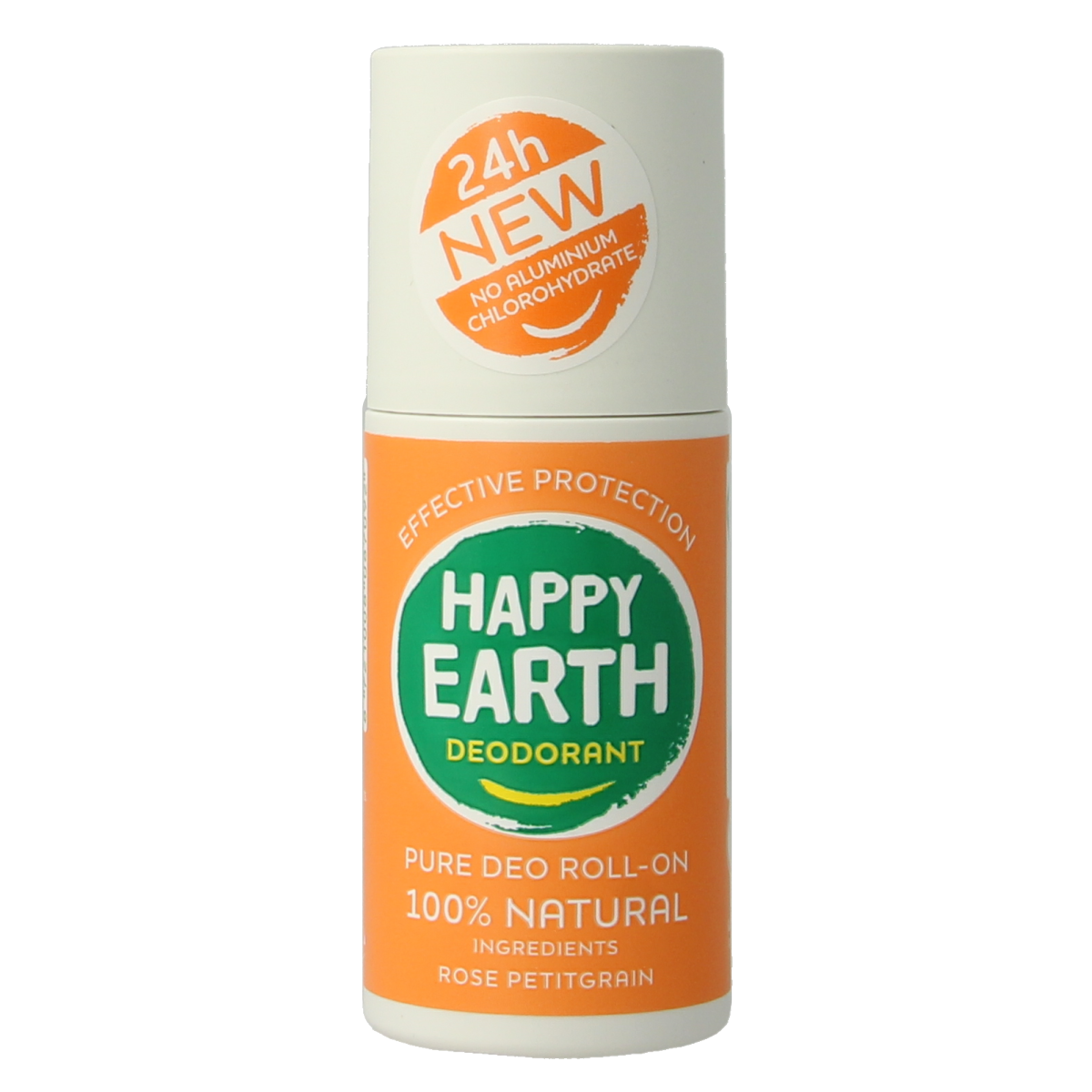Happy Earth Pure deo roll-on rose petitgrain 75.00 Milliliter