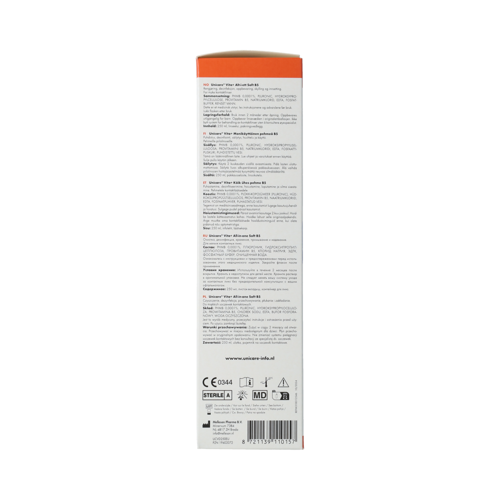 Unicare Vita+ lenzenvloeistof zachte lenzen 250.00 Milliliter