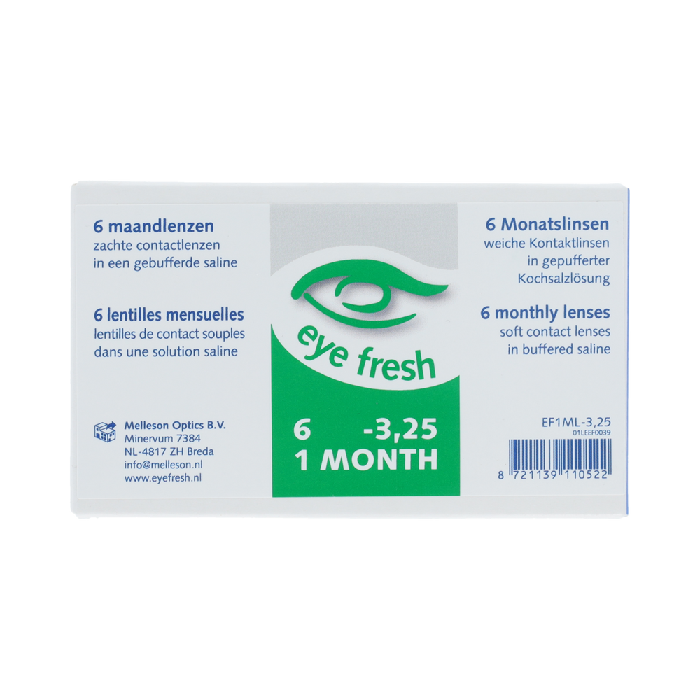 Eyefresh Eye Fresh maandlenzen 6-pack -3.25 6.00 Stuks