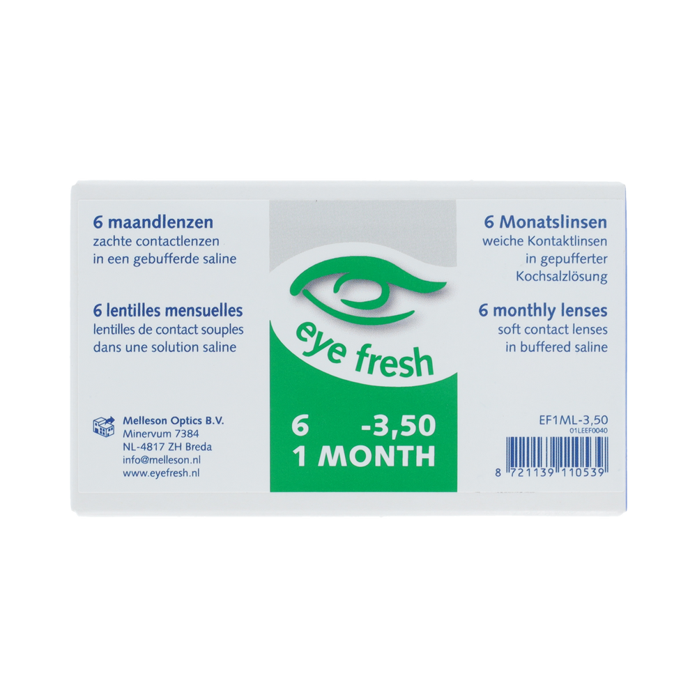 Eyefresh Eye Fresh maandlenzen 6-pack -3.50 6.00 Stuks