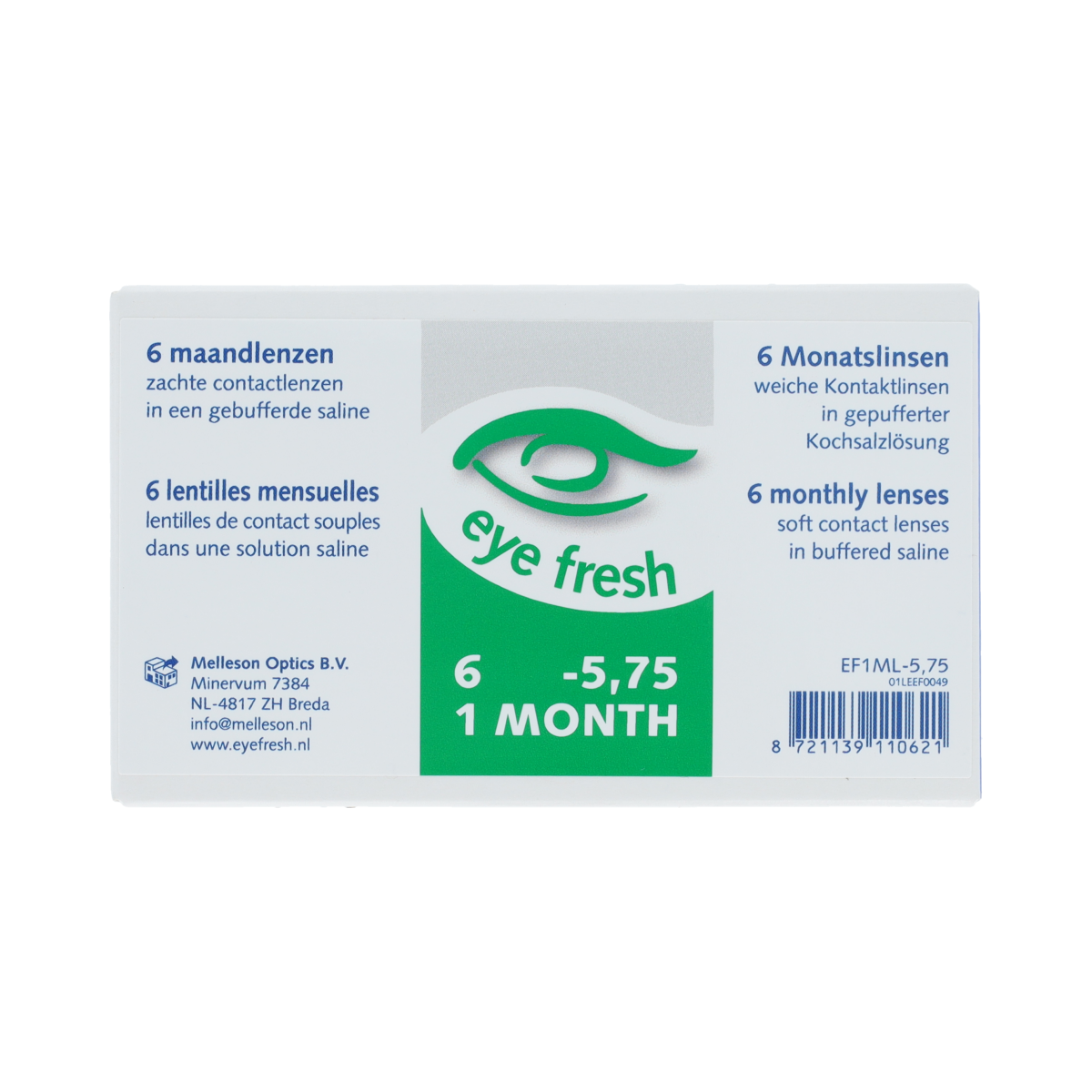 Eyefresh Eye Fresh maandlenzen 6-pack -5.75 6.00 Stuks