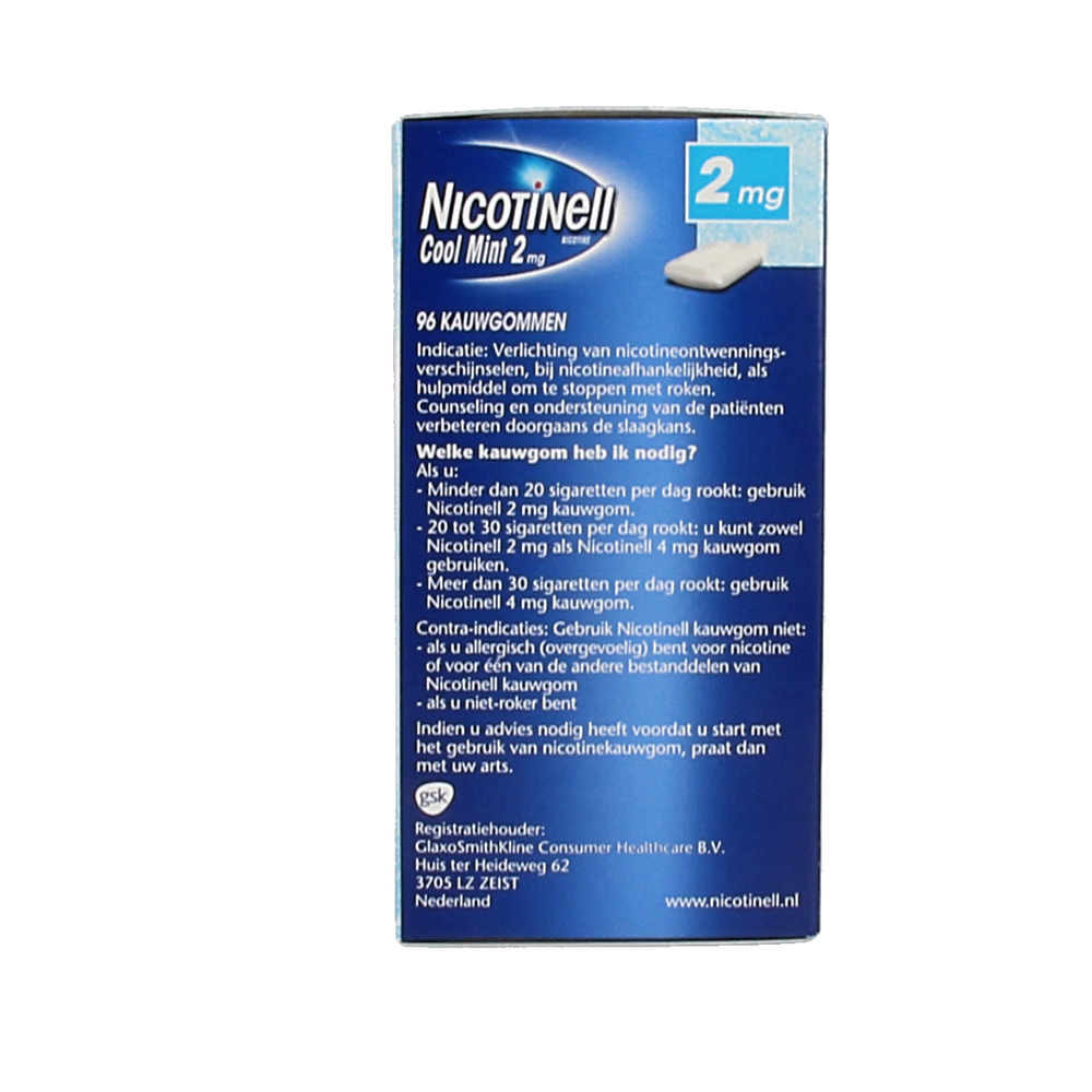 Nicotinell Kauwgom cool mint 2mg 96.00 Stuks