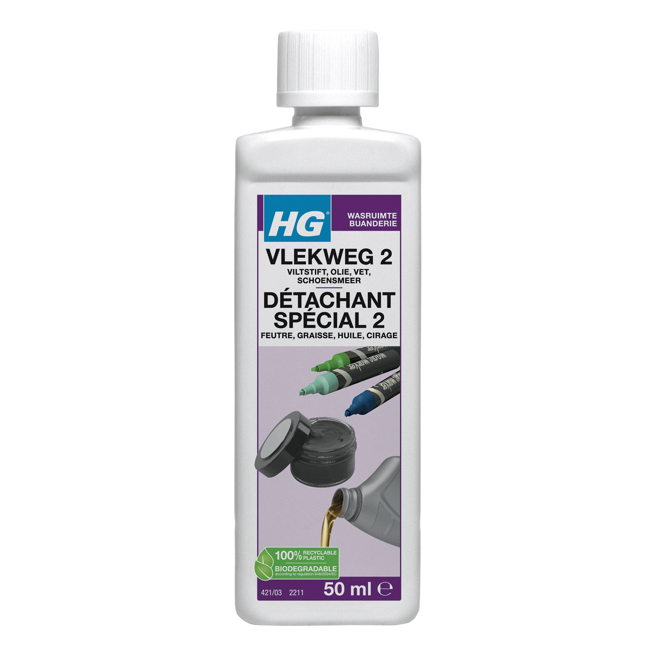 HG Vlekweg nr. 2 schoensmeer/viltstift/olie/vet 50 Milliliter