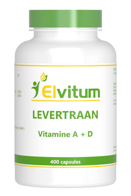 Elvitum  Levertraan A D3 400 Capsules