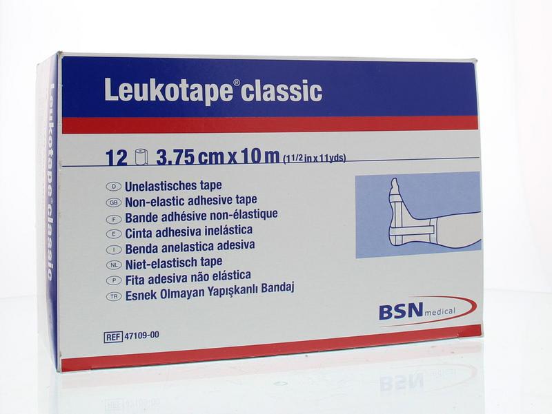Leukotape Classic 10m x 3.75cm wit 47109  12 Stuks