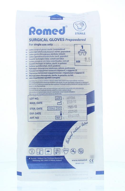 Romed Operatiehandschoen steriel gepoederd 8.5 1 Paar