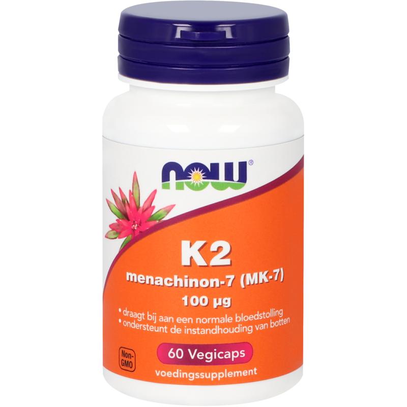NOW K2 Menachinon-7 (MK-7) 100mcg 60 Vegetarische capsules