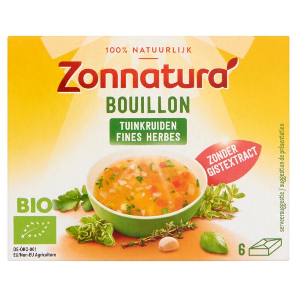 Zonnatura Fine herbstock bouillon zonder gist bio 66 Gram