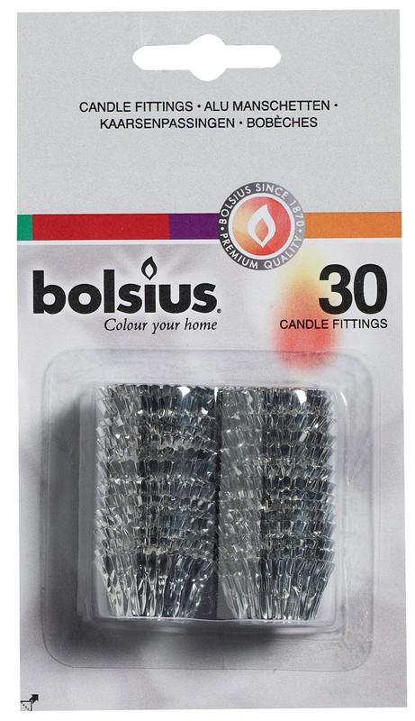 Bolsius Kaarsaanpassing zilver blisterverpakking 30 Stuks
