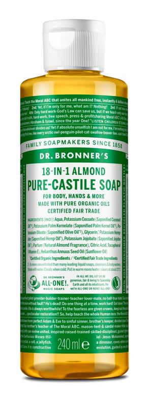 Dr Bronners Liquid soap amandel 240.00 Milliliter