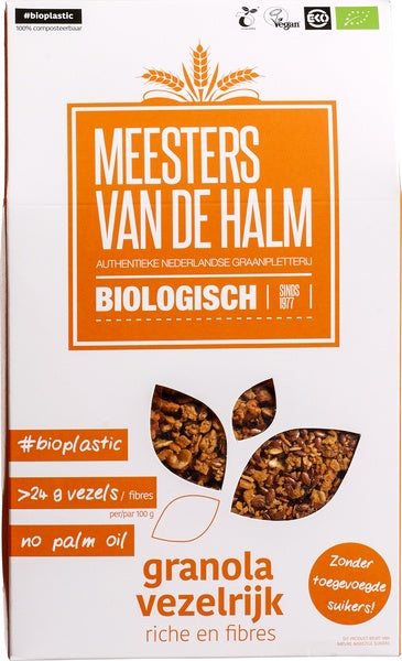 De Halm Granola vezelrijk bio 350 Gram