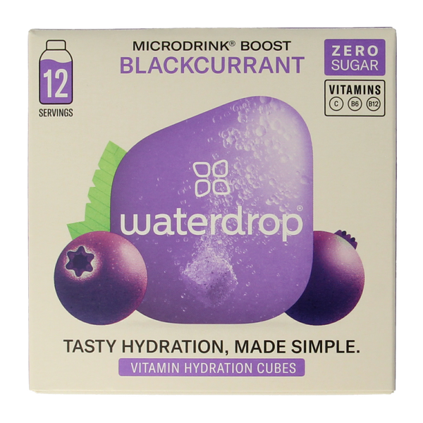 Waterdrop  Microdrink boost blackcurrant bruistabletten 12.00 Stuks