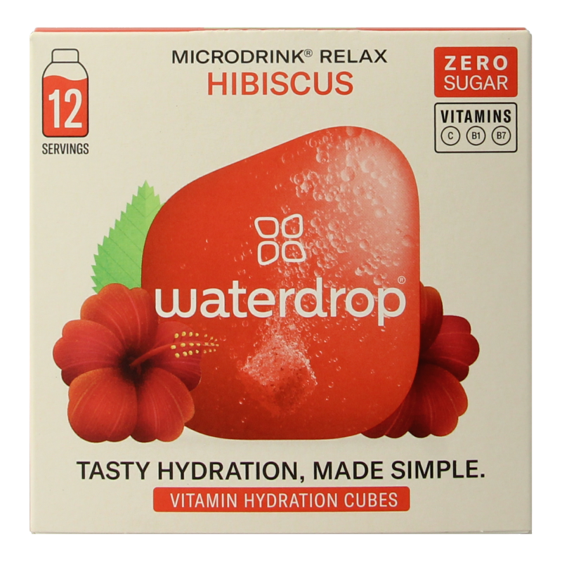 Waterdrop  Microdrink relax hibiscus bruistabletten 12 Stuks