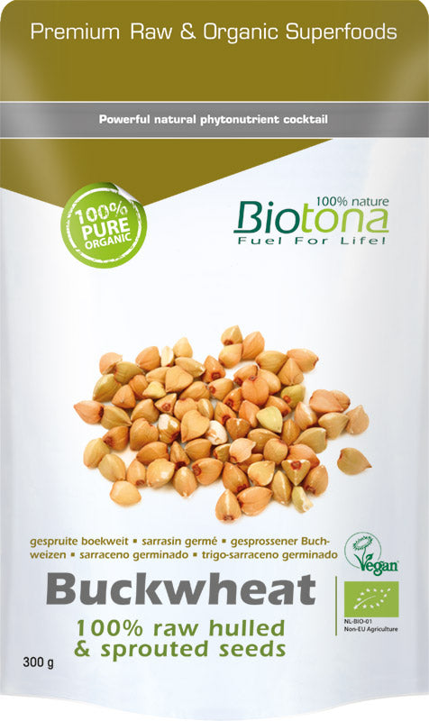 Biotona Buckwheat raw hulled & sprouted seeds bio 300 Gram