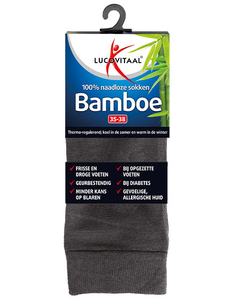 Lucovitaal Bamboe sok lang antraciet  maat 39-42 1 Paar