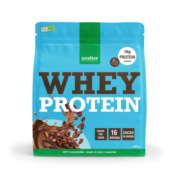 Purasana Whey proteine cacao bio 400.00 Gram