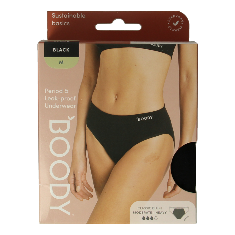 Boody  Menstruatieondergoed bikinislip zwart norm/hevig M 1 Stuks