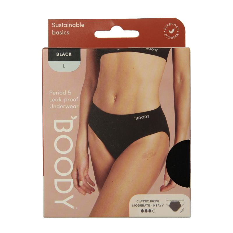 Boody  Menstruatieondergoed bikinislip zwart normaal L 1 Stuks