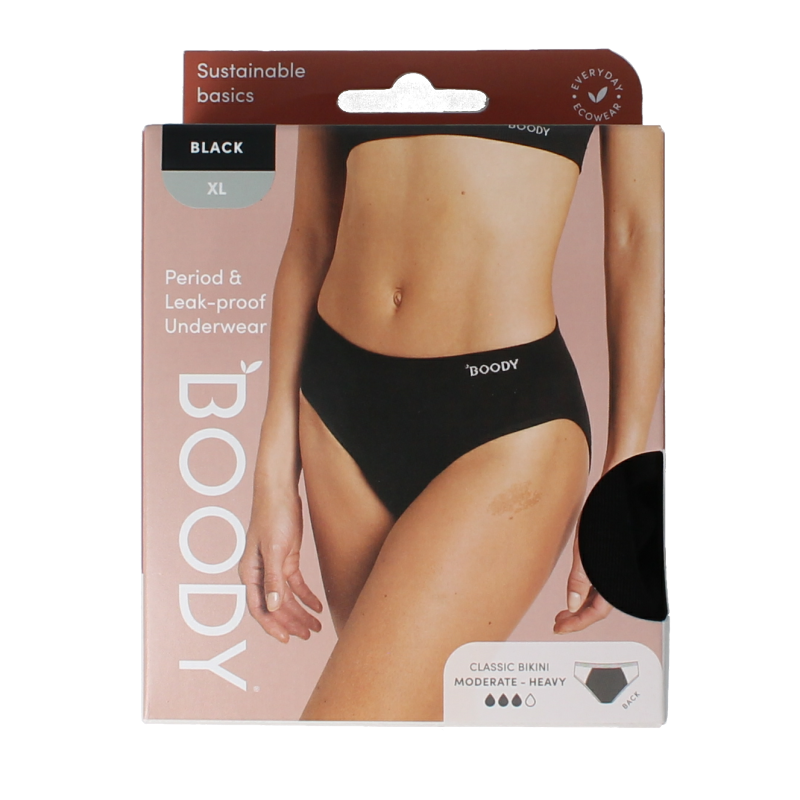 Boody  Menstruatieondergoed bikinislip zwart normaal XL 1 Stuks