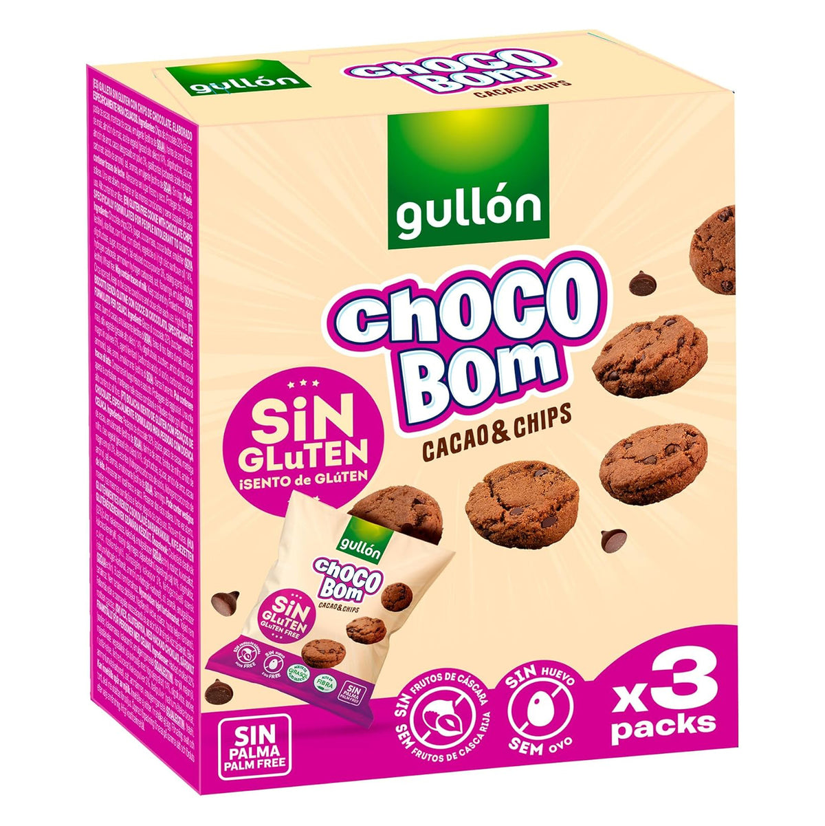 Gullon Choco bom 3-pack glutenvrij 120.00 Gram