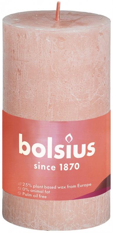 Bolsius Rustiekkaars shine 100/50 misty pink 1.00 Stuks