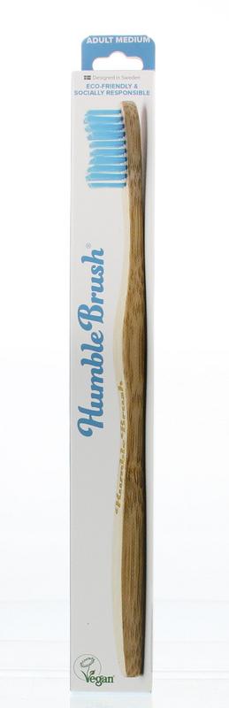 The Humble Co Tandenborstel bamboe medium blauw 1 Stuks