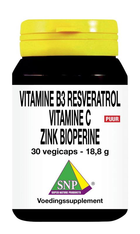 SNP Vitamine B3 resveratrol gebufferde vitamine C zink 30 Vegetarische capsules