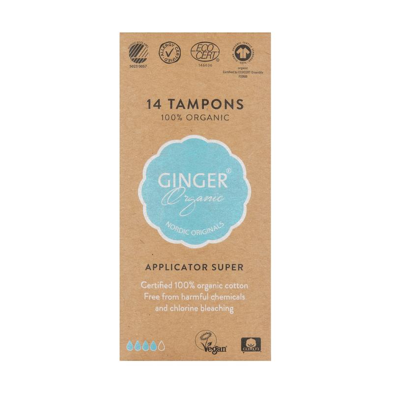 Ginger Organic Tampon super met applicator 12 Stuks