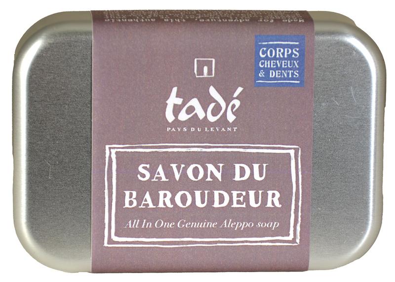 Tade Reisblikje met aleppo zeep 90 Gram